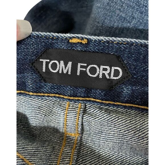 Tom Ford Straight Leg Jeans in Blue Cotton - Picture 3 of 5